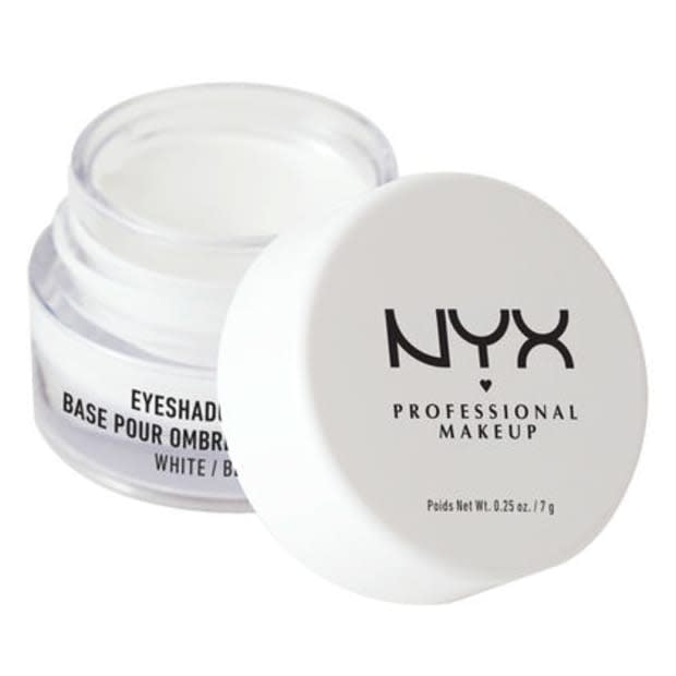 <p><strong>Nyx Eyeshadow Base, $7, <a href="https://shop-links.co/1681364516024080260" rel="nofollow noopener" target="_blank" data-ylk="slk:available here;elm:context_link;itc:0;sec:content-canvas" class="link ">available here</a>:</strong> At this point, <a href="https://fashionista.com/tag/nyx" rel="nofollow noopener" target="_blank" data-ylk="slk:Nyx;elm:context_link;itc:0;sec:content-canvas" class="link ">Nyx</a> is known for making some of the best affordable essentials out there, and this eye shadow base is no different. The creamy formula comes in four colors: neutral beige, crisp white, jet black and shimmer, so it keeps shadows in place all day, regardless of what look you're going for. </p>