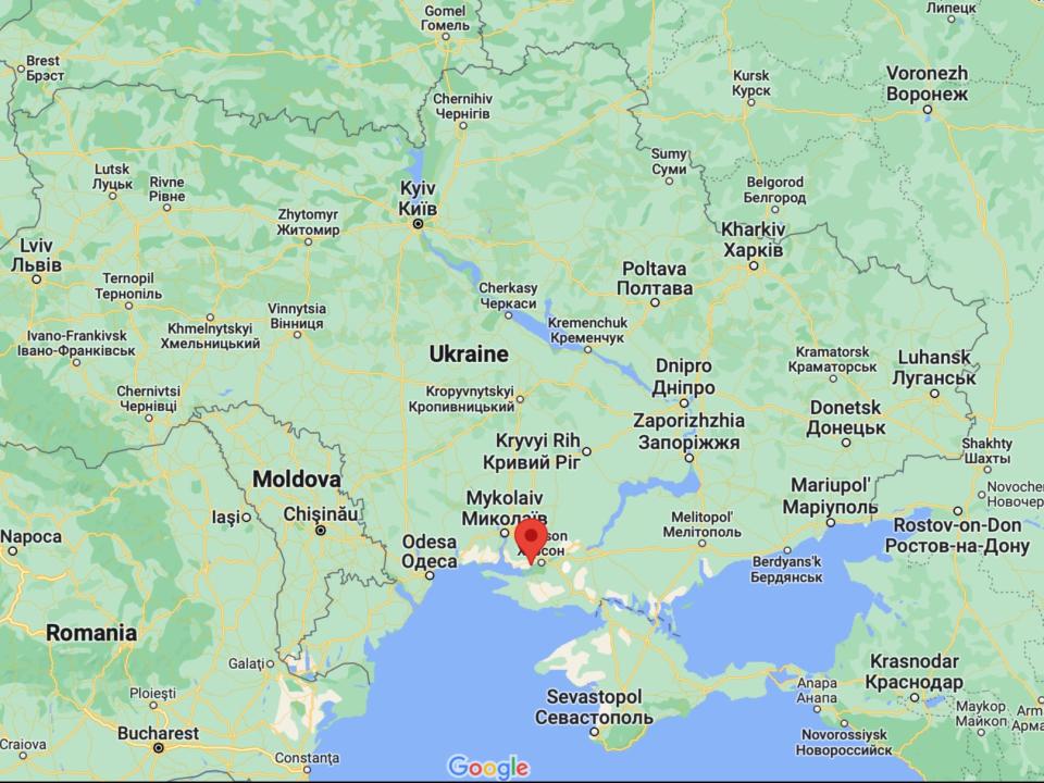 Location of Bilozerka, in Kherson (Google Maps)