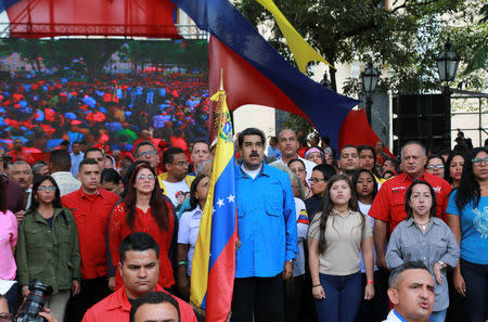 Venezuela's President Nicolas Maduro (C) attends an event with supporters in Caracas, Venezuela July 3, 2017. Miraflores Palace/Handout via REUTERS