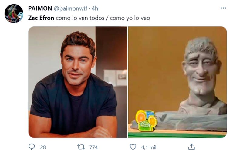 Una de las comparaciones que ridiculiza a Efron