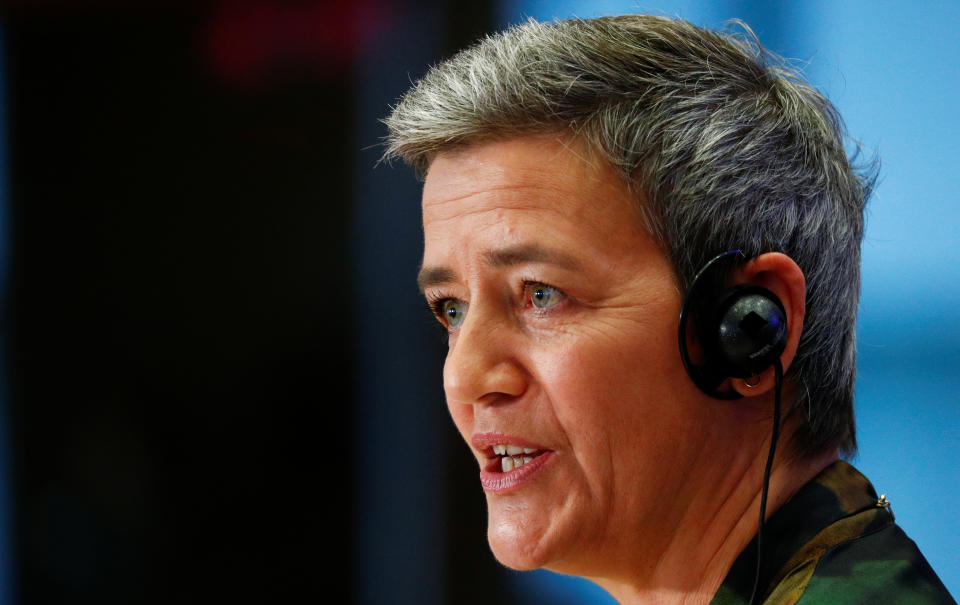 European Commissioner-designate for Europe Fit for Digital Age Margrethe Vestager of Denmark attends her hearing before the European Parliament in Brussels, Belgium October 8, 2019. REUTERS/Francois Lenoir