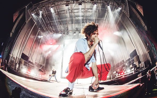 Matthew Healy from the band The 1975 perfoms on stage at Madcool Festival on July 13, 2019 in Madrid, Spain - Javier Bragado