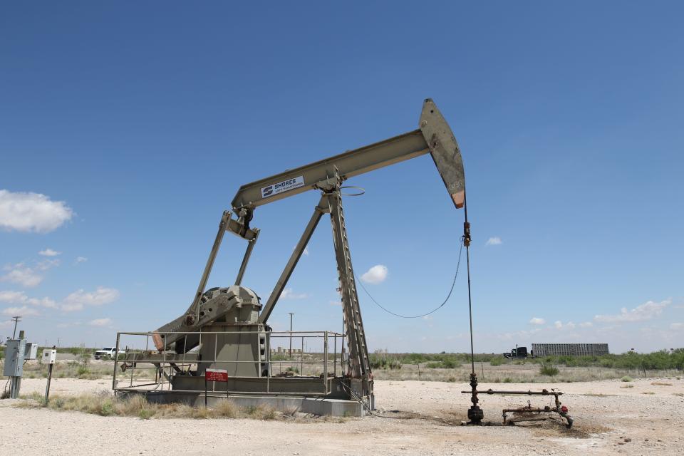 A pump jack is pictured, June 1, 2023 off U.S. Highway 285 north of Carlsbad.