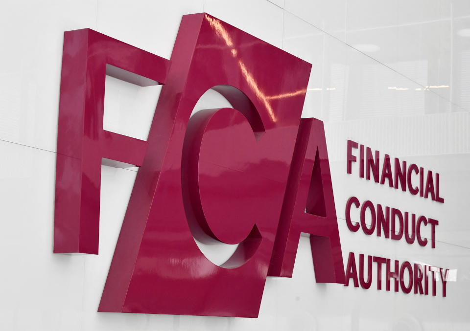 (FCA), the Britain's financial regulatory body, signage is seen at their head offices in London, Britain March 10, 2022. REUTERS/Toby Melville