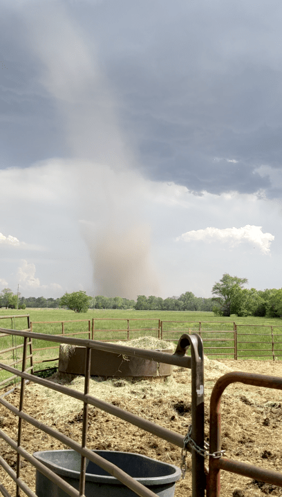 Landspout seen southeast of Hutchinson on April 30, 2024 before 5 p.m. (Courtesy: Steven Chambers)