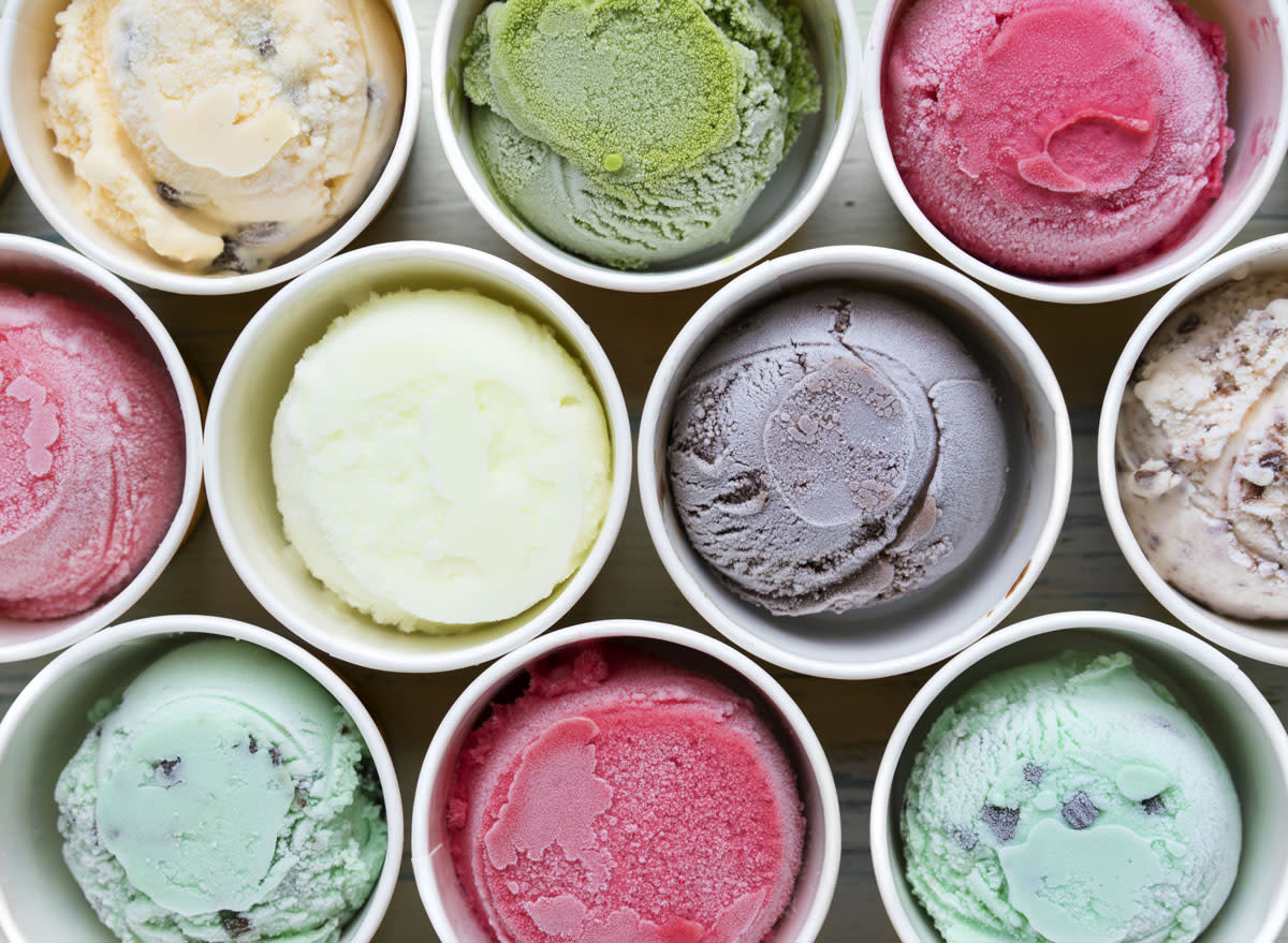 various ice cream flavors pints