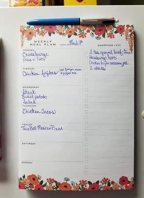 A 52-week tear-off meal planning pad