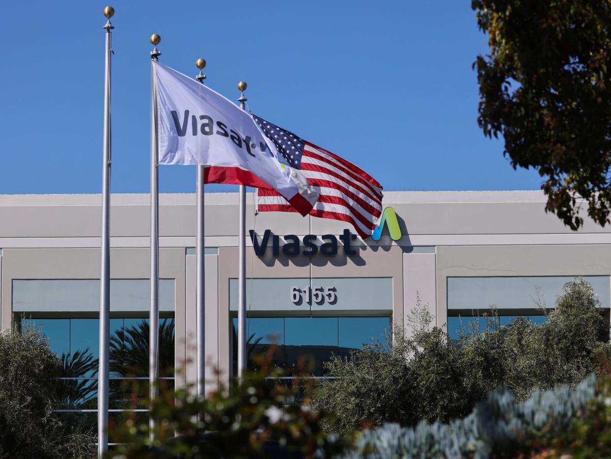 Viasat offices are shown at the company's headquarters in Carlsbad.