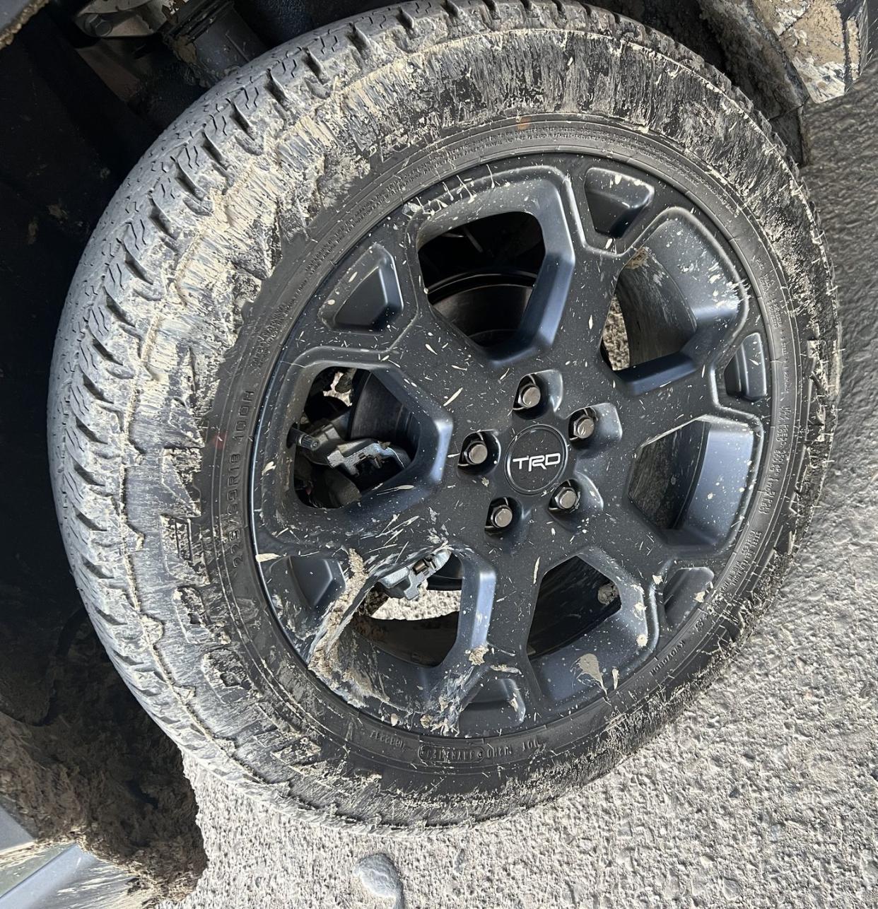 a tire on a car