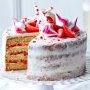 <p>This spectacular centrepiece is easier to make than you might think. Decorate the cake as you like – we added white chocolate shards, strawberries and Strawberry Meringue Kisses.</p><p><strong>Recipe: <a href="https://www.goodhousekeeping.com/uk/food/recipes/a569327/strawberry-prosecco-celebration-cake/" rel="nofollow noopener" target="_blank" data-ylk="slk:Strawberry and Prosecco Celebration Cake;elm:context_link;itc:0;sec:content-canvas" class="link ">Strawberry and Prosecco Celebration Cake</a></strong></p>