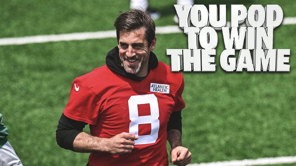 May 23, 2023;  Florham Park, New Jersey, USA;  New York Jets quarterback Aaron Rodgers (8) warms up during OTA’s at the Atlantic Health Jets Training Center.  Mandatory Credit: Jonathan Jones - USA TODAY Sports