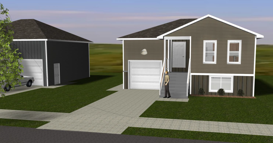 A rendering of Greater Green Bay Habitat for Humanity's new 14-unit affordable housing subdivision planned for Richmond Street, on Green Bay's east side. The subdivision will add six townhouses and eight "raised ranch" homes on Richmond Street.