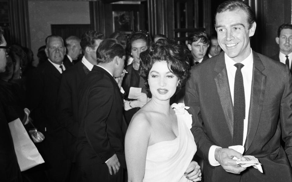 Sean Connery and Zena Marshall at the film premiere for Dr No, October 1962 - Mirrorpix