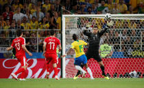 <p>Soccer Football – World Cup – Group E – Serbia vs Brazil – Spartak Stadium, Moscow, Russia – June 27, 2018 Brazil’s Paulinho scores their first goal REUTERS/Grigory Dukor </p>