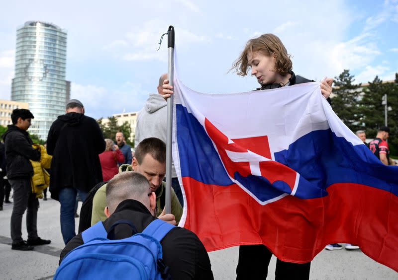 FILE PHOTO: Protest against government changes at public broadcaster RTVS in Bratislava