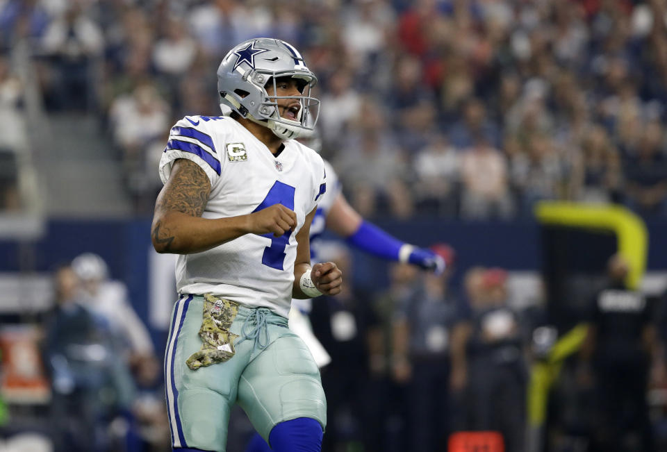 Dak Prescott and the Cowboys need a win against the Eagles this week. (AP)