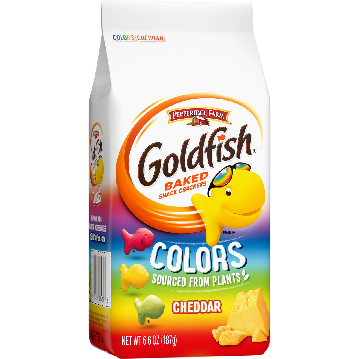 The colors in Goldfish Colors come from plant sources such as beets and watermelon, and there's a Whole Grain version, too. (Campbell's)