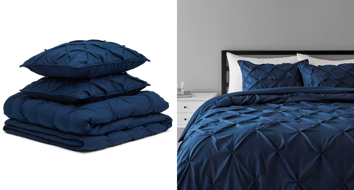 Save big on the Amazon Basics Pinch Pleat Comforter Bedding Set. 
