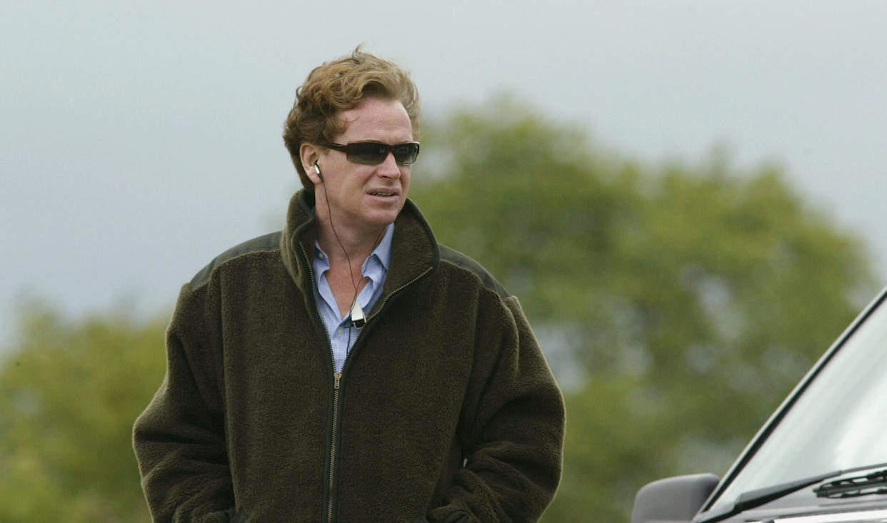 MIDHURST, ENGLAND - JULY 17:  Major James Hewitt watches a semi final match of The Veuve Clicquot Cup between Dubai and Hildon Sport at The Cowdray Park Polo Club July 17, 2003 Midhurst, England. (Photo by Julian Herbert/Getty Images)