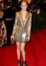 Met Ball 2013: Elizabeth Banks worked the metallic trend in Atelier Versace SS13.