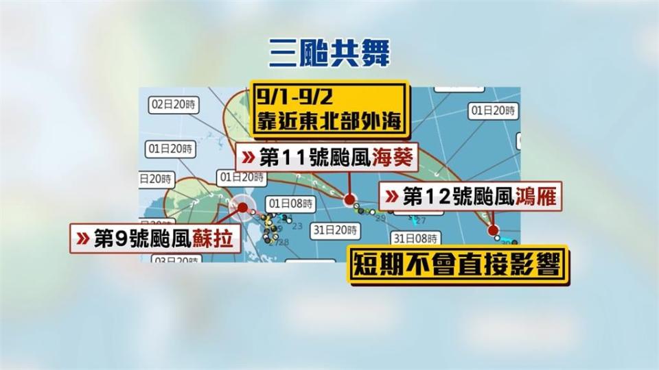 強颱「蘇拉」最快深夜解除陸警　關島東方「鴻雁」正式生成