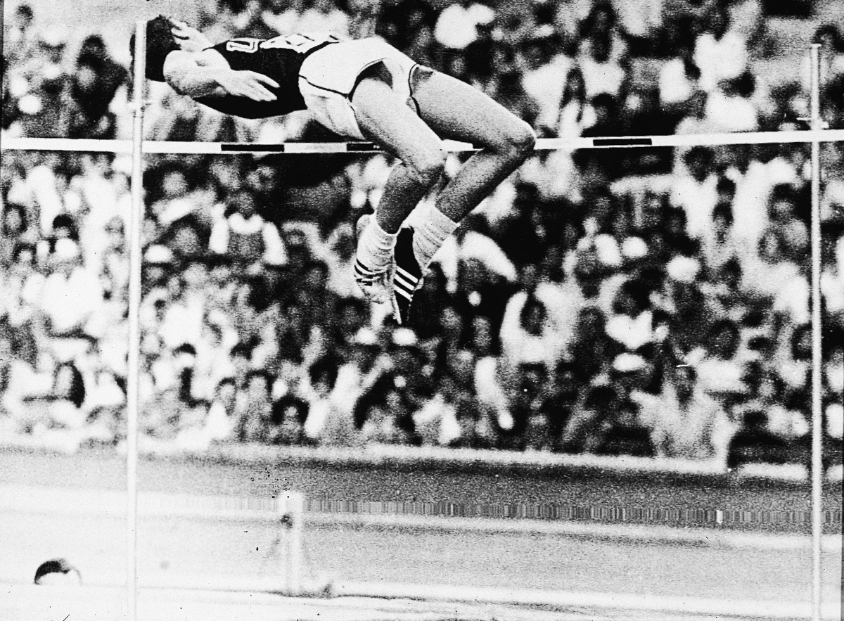 Dick Fosbury in action during the 1968 Olympics in Mexico City (Getty Images)