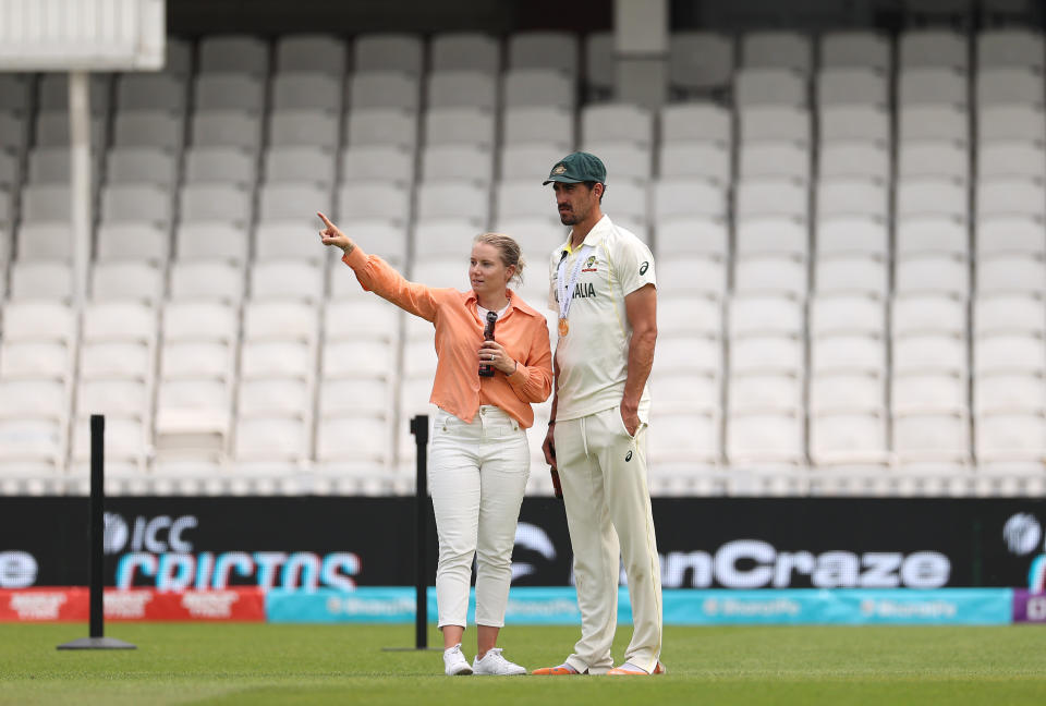 Mitchell Starc speaks to Alyssa Healy.