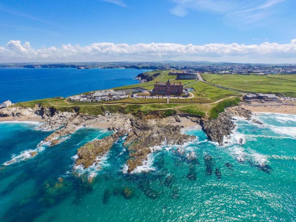 <p>Perched on a rugged headland (hence the name) overlooking Fistral Beach, <a href="https://www.booking.com/hotel/gb/the-headland.en-gb.html?aid=2070936&label=family-holidays-cornwall" rel="nofollow noopener" target="_blank" data-ylk="slk:The Headland Hotel & Spa;elm:context_link;itc:0;sec:content-canvas" class="link ">The Headland Hotel & Spa</a> is a fantastic spot for family holidays in Cornwall. The Aqua Club boasts seven indoor and outdoor pools in total, and a family-friendly spa. Build sandcastles on the huge swathe of golden sand at your feet, or play multi-generational Scrabble in the lounge.</p><p>There's a host of family-friendly rooms in the hotel, or for larger groups you can book a self-catering cottage - a blissful coastal escape.</p><p><a class="link " href="https://www.booking.com/hotel/gb/the-headland.en-gb.html?aid=2070936&label=family-holidays-cornwall" rel="nofollow noopener" target="_blank" data-ylk="slk:CHECK AVAILABILITY;elm:context_link;itc:0;sec:content-canvas">CHECK AVAILABILITY</a></p>