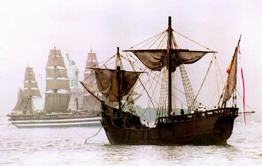 A replica of Christopher Columbus's flagship, the Santa Maria, which first took him to the Americas in 1492