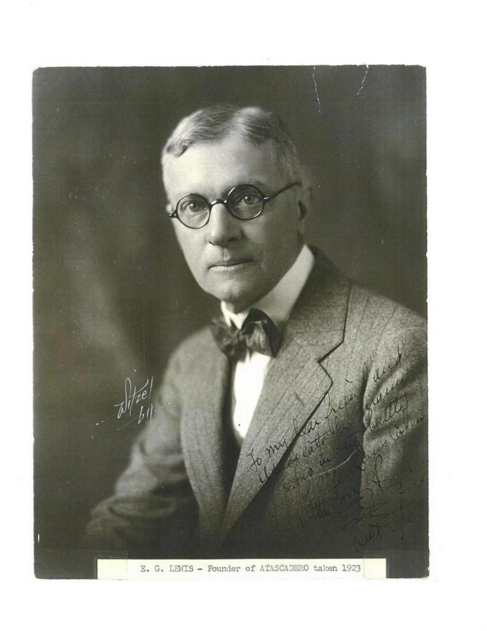 E. G. Lewis, founder of Atascadero, in 1933.