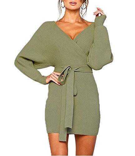 3) Mock Wrap Sweater Mini Dress