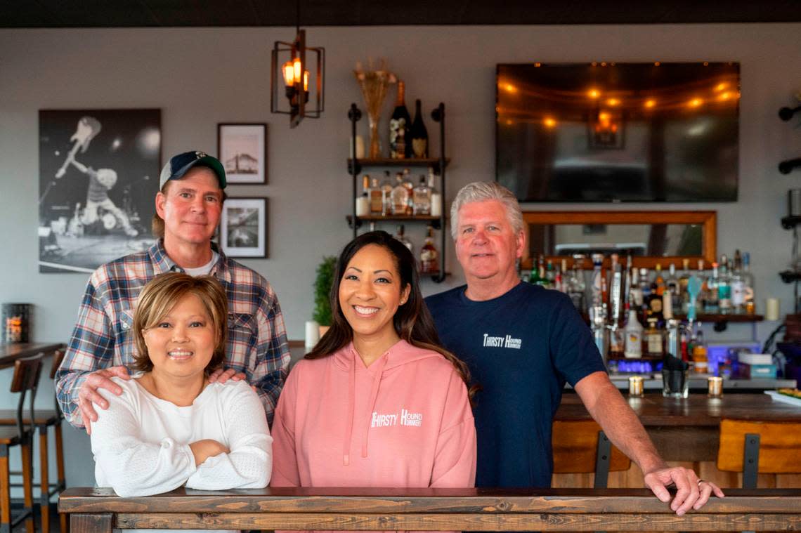 Rik Filion and Malaty Lim (left) opened Thirsty Hound Drinkery at 1905 Bridgeport Way in University Place in February 2020. They sold the bar to close friends Zaneta and Steve McKee as of March 1, 2023.