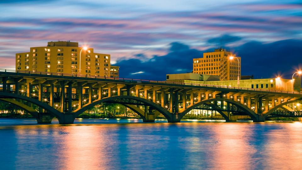 Bridge in Rockford, Illinois, USA.