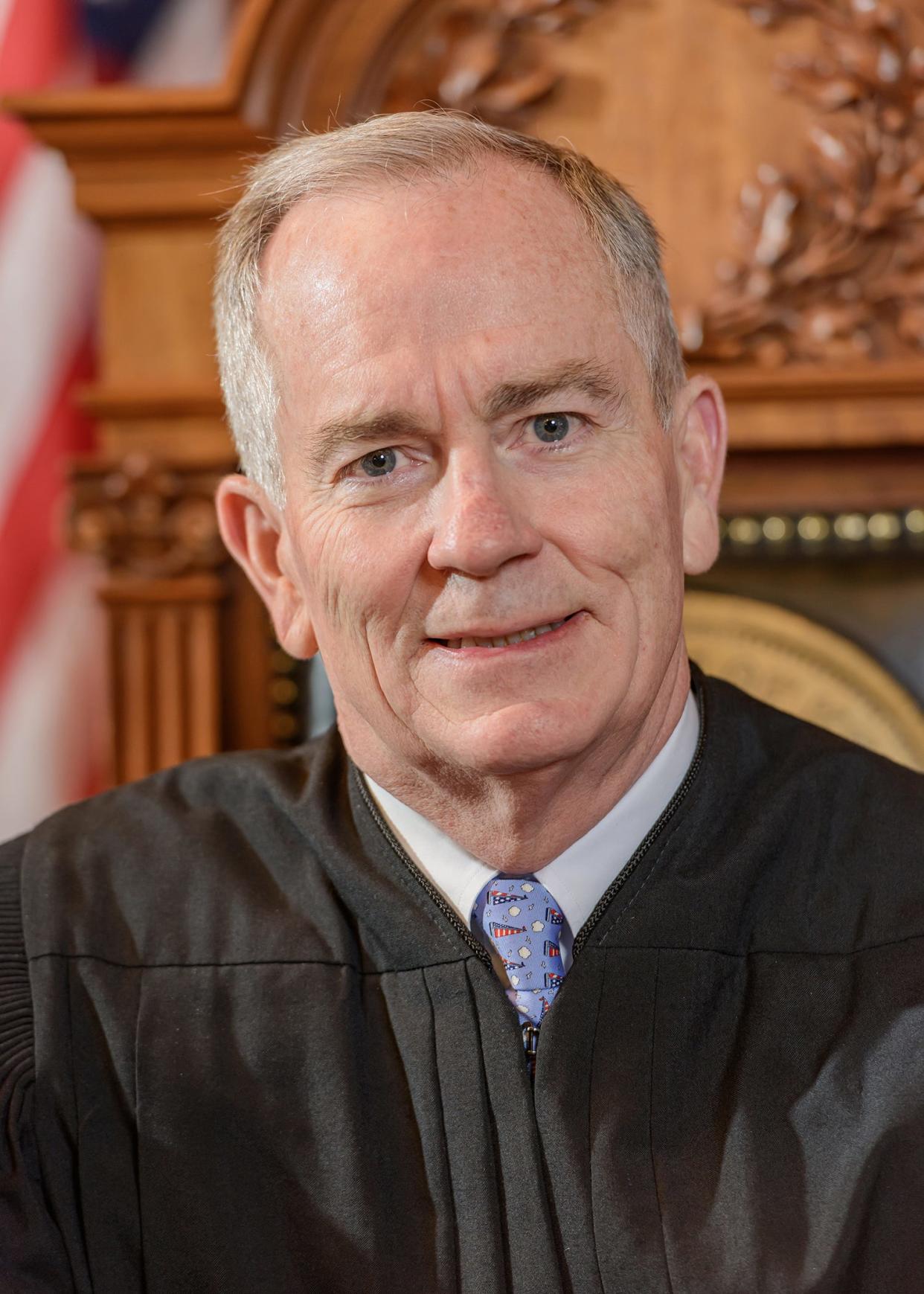 Chief Justice of the Kentucky Supreme Court Laurance B. VanMeter, serving the 5th Supreme Court District, is photographed Wednesday, Jan. 11, 2023, in the Supreme Court Chambers at the State Capitol in Frankfort, Ky. (AOC photo/Brian Bohannon)