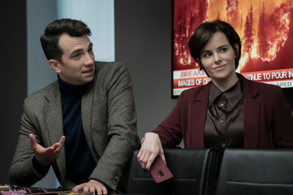 Jay Baruchel and Emily Hampshire in Caitlin Cronenberg's Humane (Elevation Pictures)