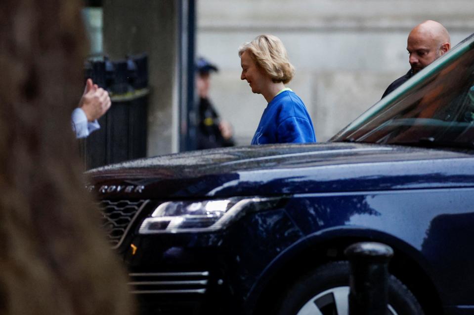 Liz Truss walking in Downing Street on Monday, October 17 (REUTERS)