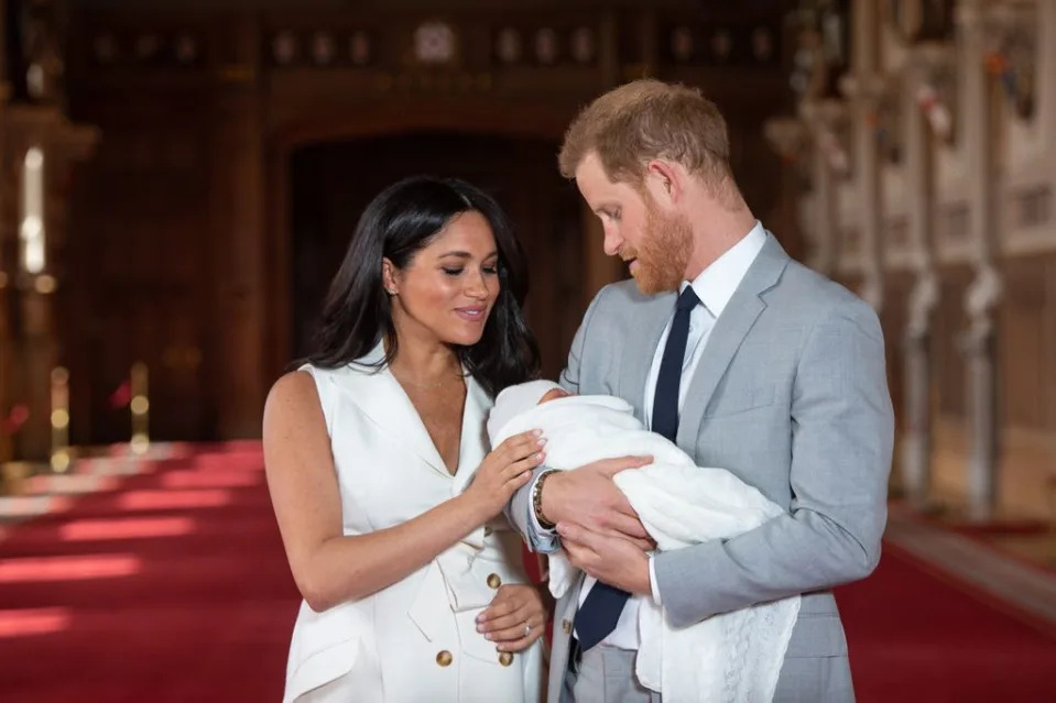 Meghan and Harry cradling Prince Archie when he was a baby 