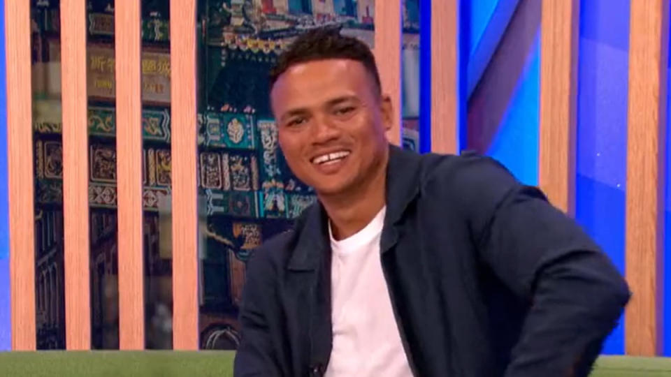 Jermaine Jenas questioned his The One Show co-presenter after her awkward question. (BBC)