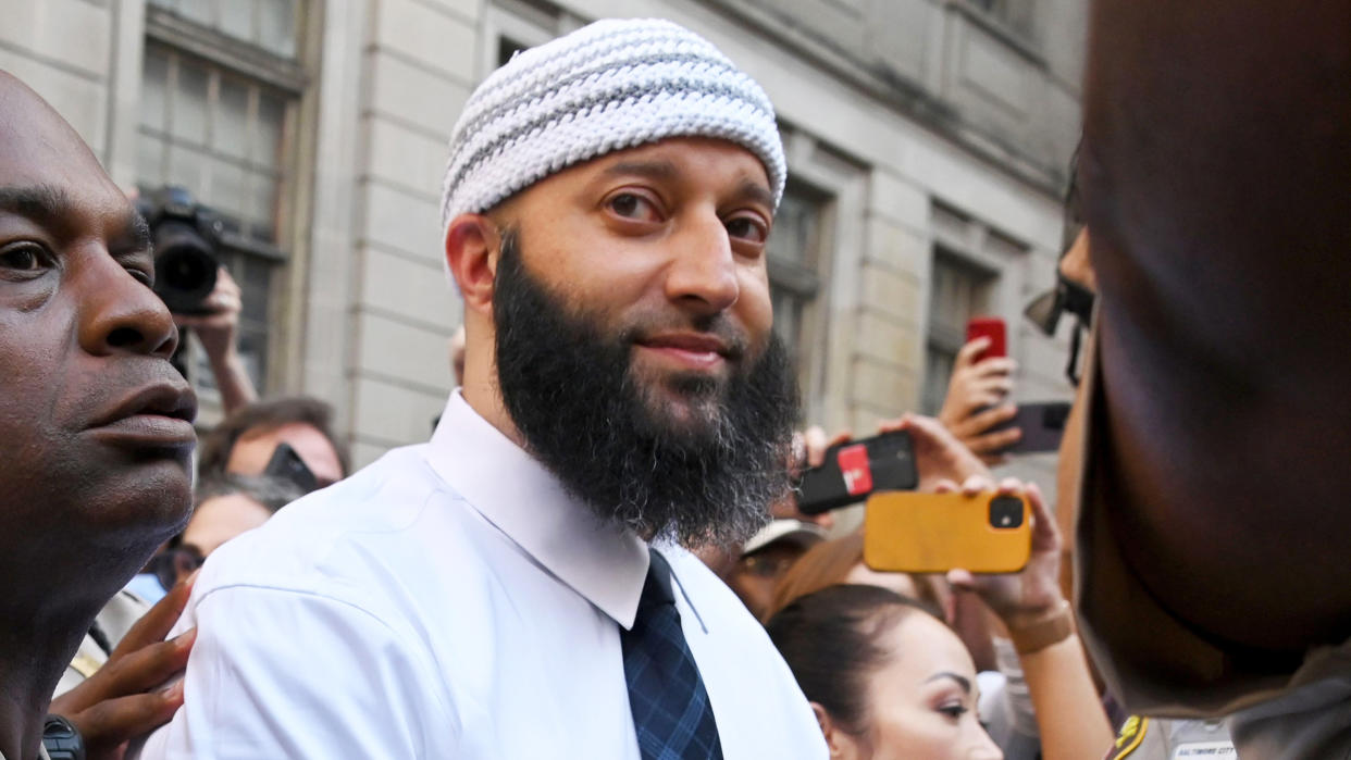 Adnan Syed leaves the courthouse after being released from prison in Baltimore (Lloyd Fox / Baltimore Sun/Tribune News Service via Getty Images file)