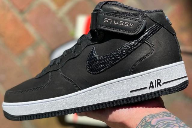 Stussy x Nike Air Force 1 Mid Black - Size 9 Men