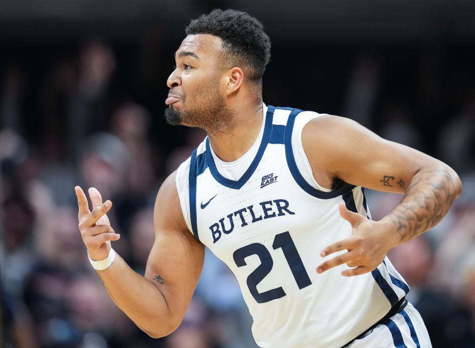 Butler guard Pierre Brooks II had a pair of 3-pointers that helped key a 17-0 Bulldogs run that helped them  jump out to a 20-4 lead.