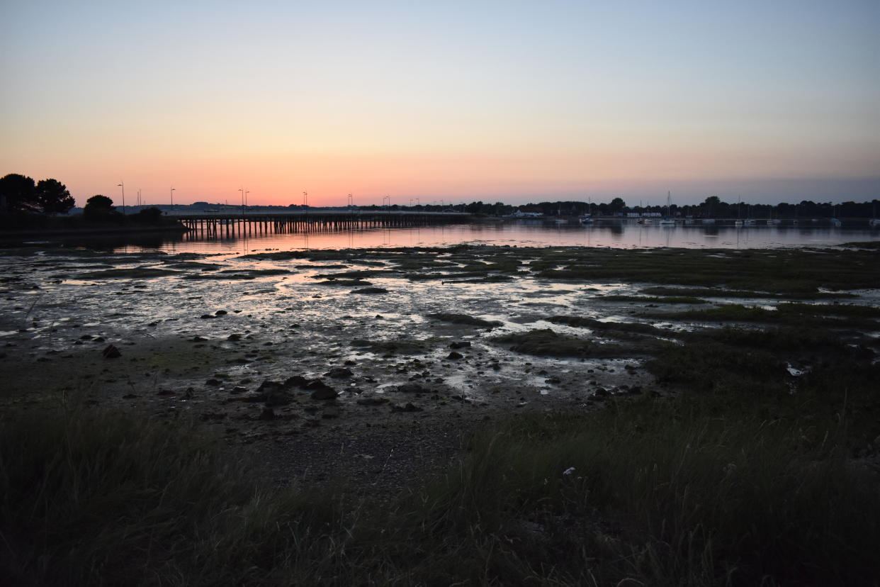 The causeway is the only road link between Hayling and the mainland. Photo taken from Hayling Island side