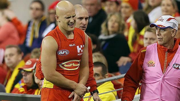 The Dogs take on a Suns side minus injured skipper Ablett. Pic: Getty