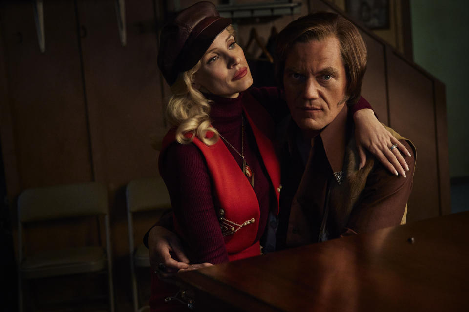 (L-R): Jessica Chastain as Tammy Wynette and Michael Shannon as George Jones in GEORGE & TAMMY, ÒThe Grand TourÓ. Photo credit: Dana Hawley/Courtesy of SHOWTIME.