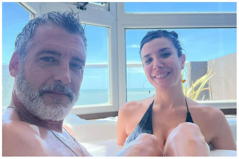 Andrea Rincón posó con su novio en un jacuzzi y le dedicó un emotivo mensaje: “Sos un tatuaje en mi alma”