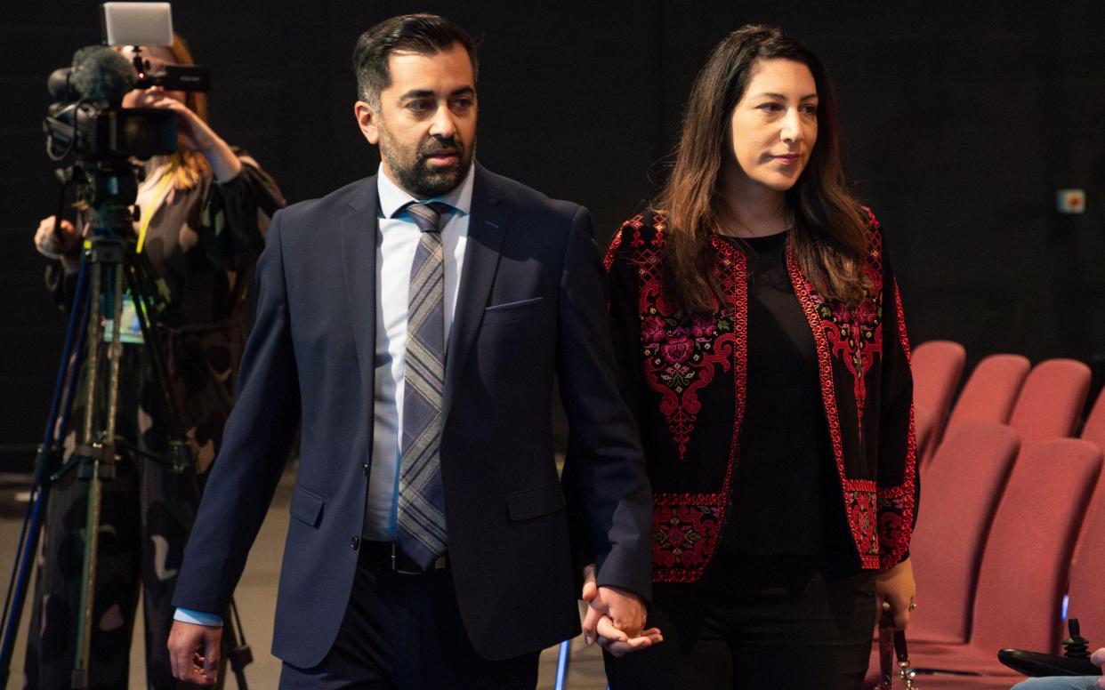 First Minister Humza Yousaf and his wife Nadia El-Nakla