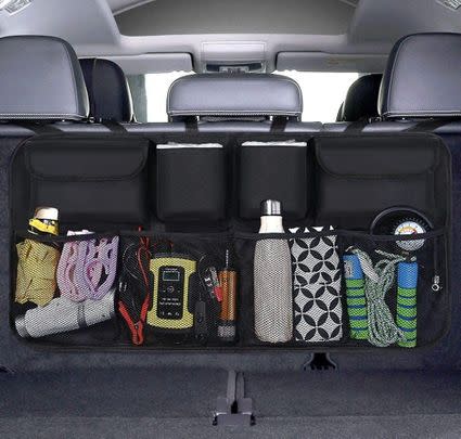Hang this caddy over the backseats to avoid a cluttered boot
