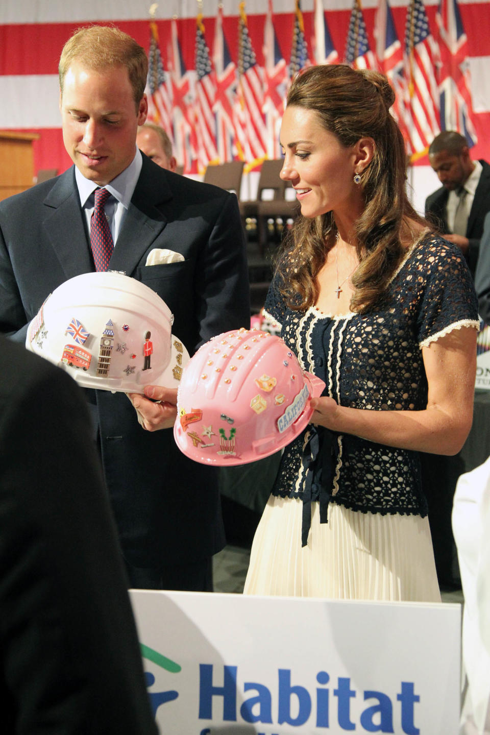 CULVER CITY, CA - JULY 10: Prince William, Duke of Cambridge and Catherine, Duchess of Cambridge attend the Mission Serve: Hiring Our Heroes event on July 10, 2011 in Culver City, California. The newly married Royal Couple are on the final day of their first joint overseas tour to the USA. They arrived on Friday after spending 9 days in Canada. The couple started off their tour of North America by joining millions of Canadians in taking part in Canada Day celebrations which mark Canada's 144th Birthday. (Photo by Splash News - Pool/Getty Images)