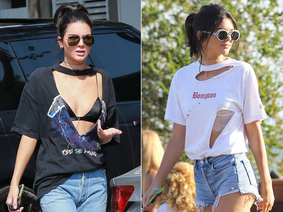 <p>A couple of faux wear-and-tear holes? Potentially chic. But gigantic slices? Maybe we should leave that to the supermodels, like Kendall Jenner.</p>