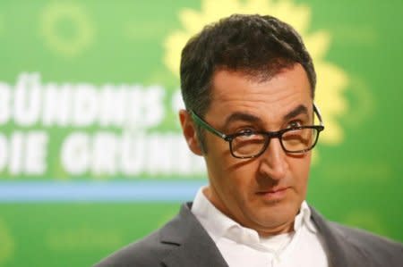 Cem Ozdemir of the German Green party looks on during a press conference at the party headquarters in Berlin, Germany, November 20, 2017. REUTERS/Hannibal Hanschke